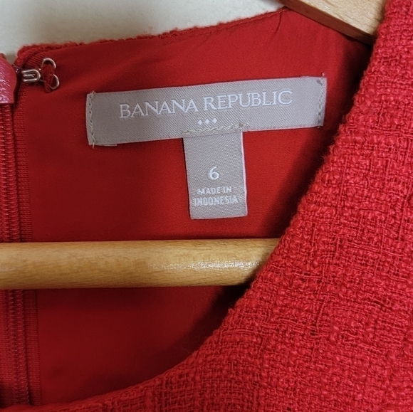 Banana Republic Factory | Red Textured Sleeveless A-line Dress Size 6 - Picture 3 of 4